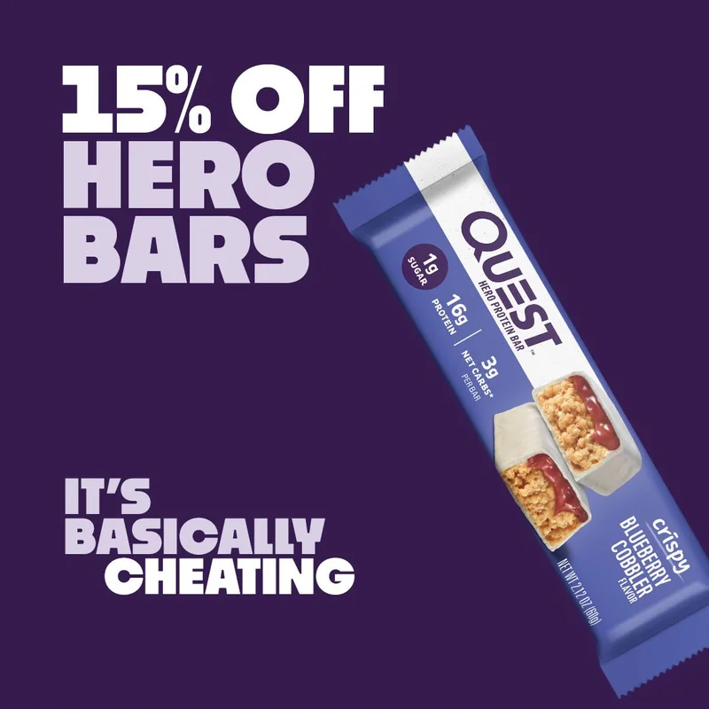 Quest Blueberry Cobbler Crispy Hero Bar