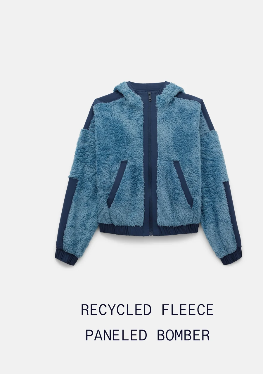 Recycled Fleece Paneled Bomber