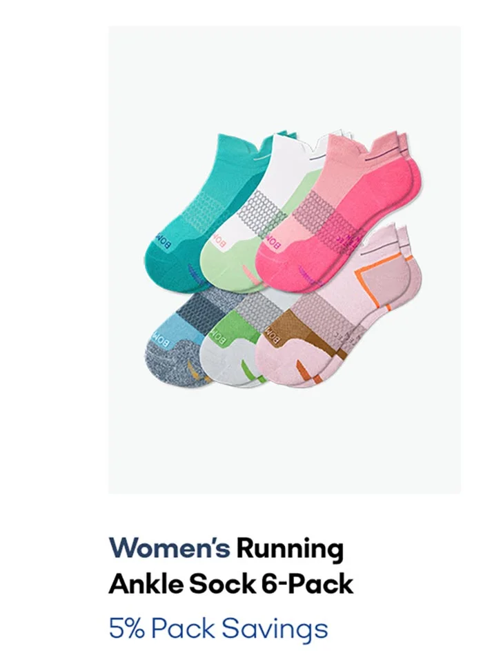 Women's Running Ankle Sock 6-Pack 5% Pack Savings