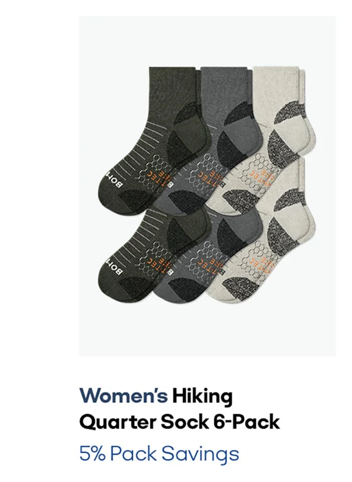 Women's Hiking Quarter Sock 6-Pack 5% Pack Savings