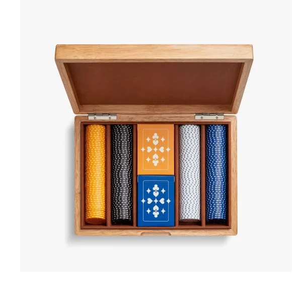 Lacquered Wood Poker Set