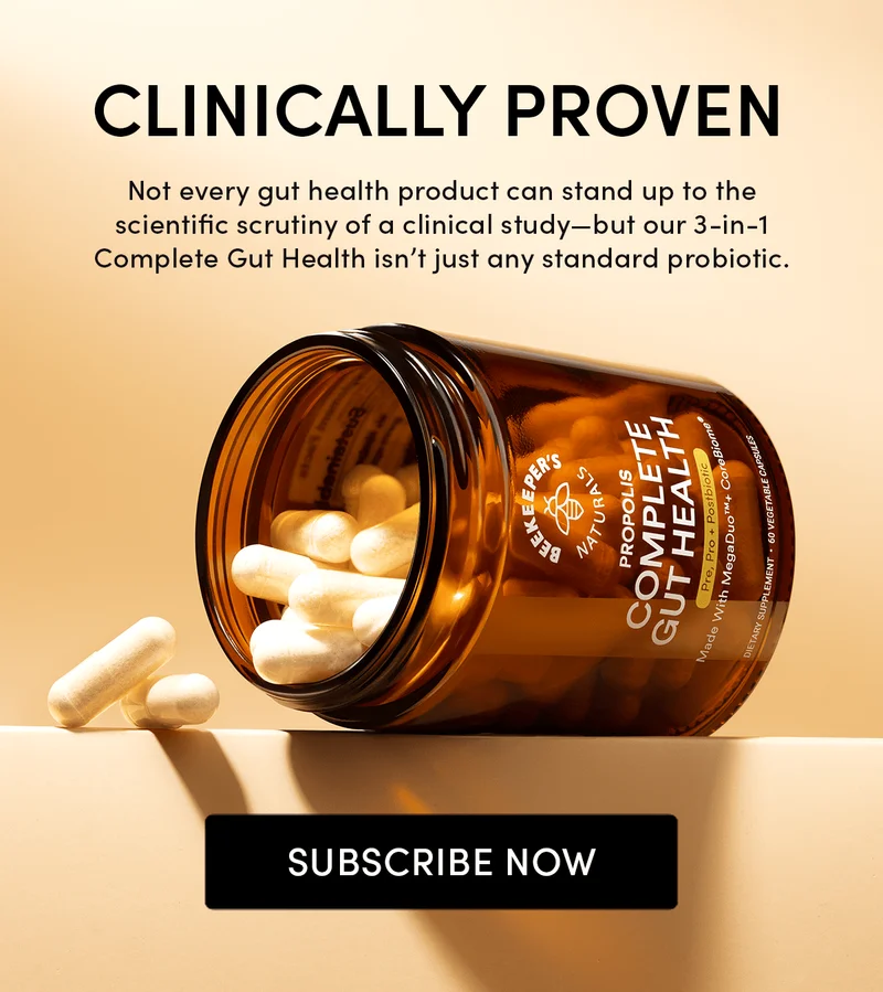 Not every gut health product can stand up to the scientific scrutiny of a clinical study-but our 3-in-1 Complete Gut health isn't just any standard probiotic.