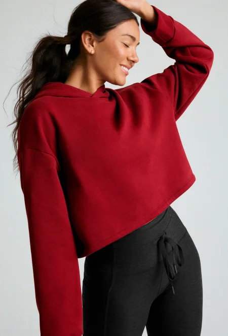 Happiness Fleece Cropped Hoodie