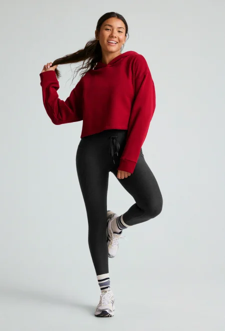 Happiness Fleece Cropped Hoodie