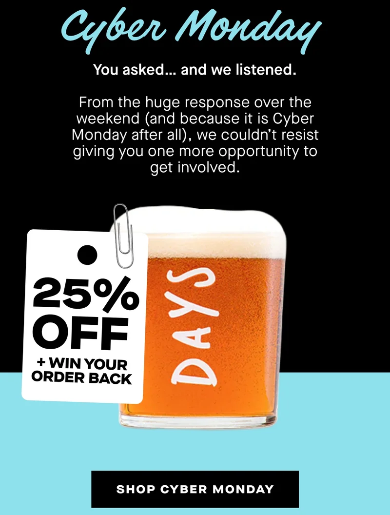 You asked… and we listened.  From the huge response over the weekend (and because it is Cyber Monday after all), we couldn’t resist giving you one more opportunity to get involved.