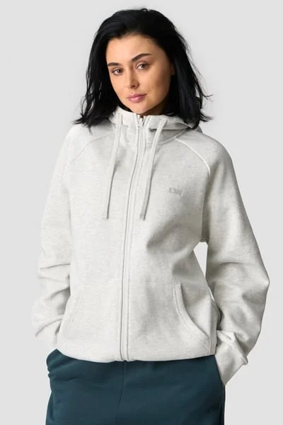 Image of Everyday Zip Hoodie Wmn White Melange