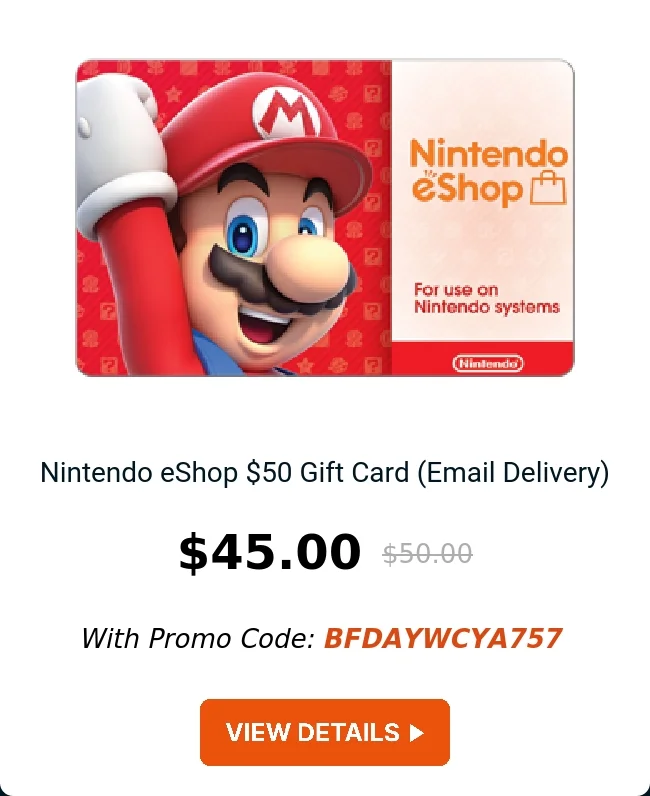 Nintendo eShop $50 Gift Card (Email Delivery)