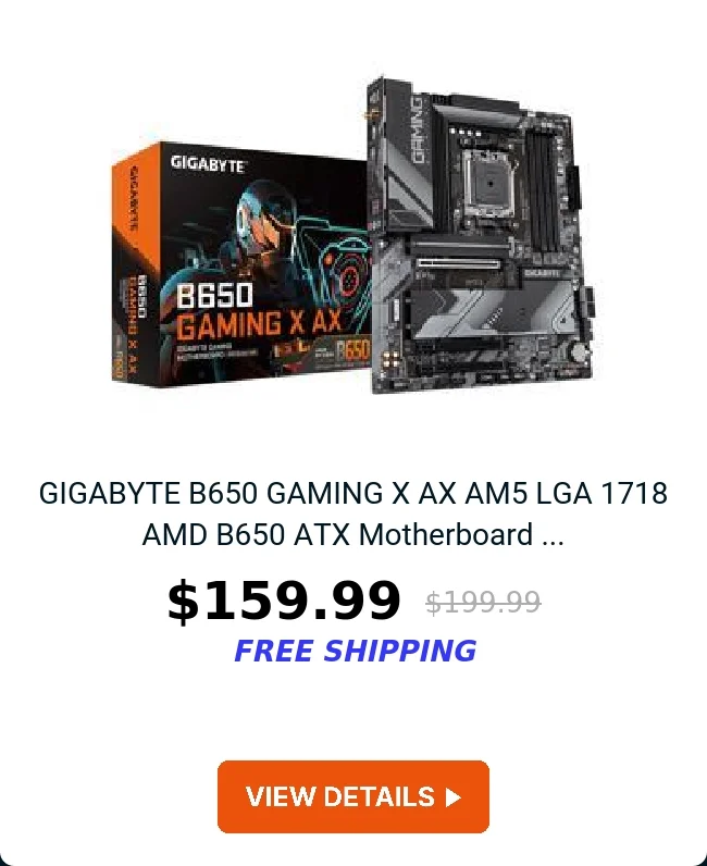 GIGABYTE B650 GAMING X AX  AM5 LGA 1718 AMD B650 ATX Motherboard ...