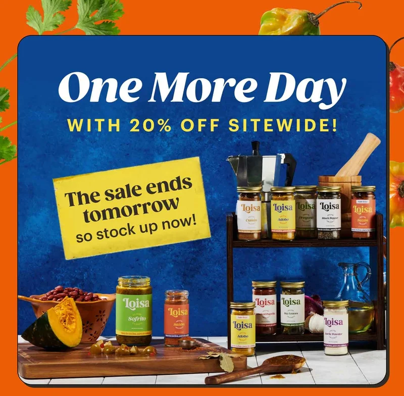 ONE MORE DAY  with 20% off sitewide! The sale ends tomorrow, so stock up now.