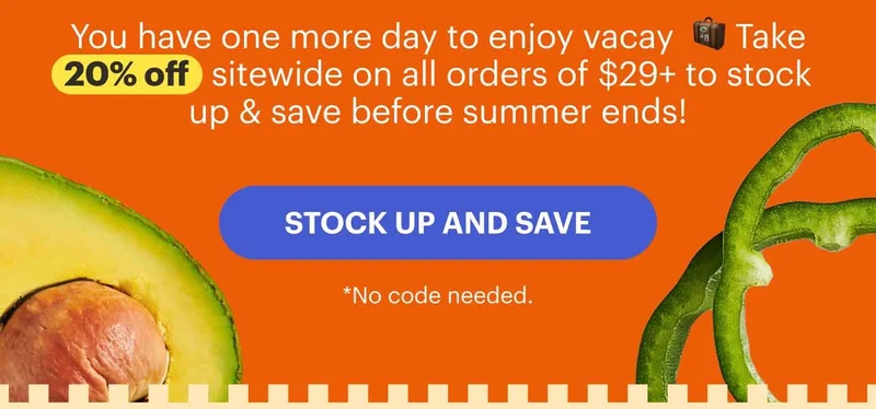ONE MORE DAY  with 20% off sitewide! The sale ends tomorrow, so stock up now.