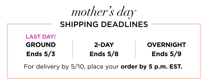 Mothers Day Shipping Deadlines