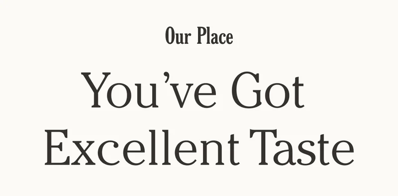 Our Place - You've Got Excellent Taste