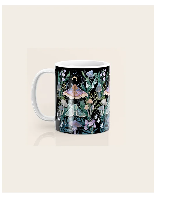 Moon Moth Mushroom Coffee Mug