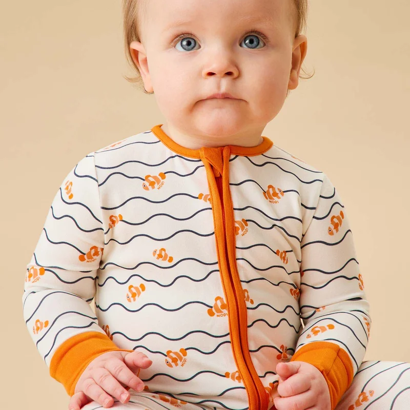 Image of Clown Fish Clever Zip Baby Pajamas