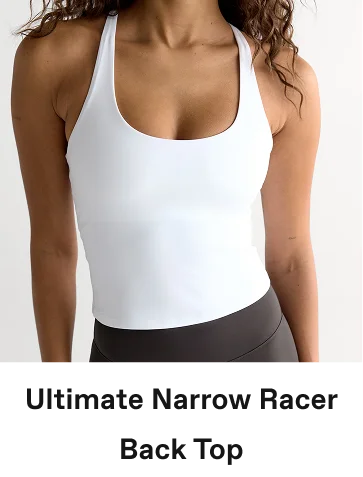 Ultimate Narrow Racer Back Tank - White