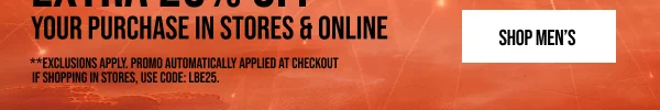 Extra 25% off Shop Men's