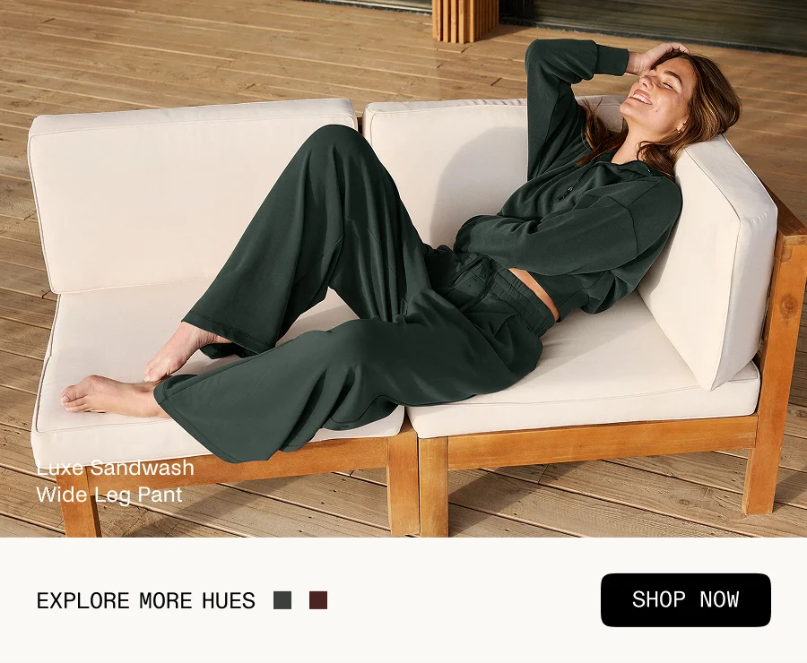 Luxe Sandwash Double Knit Wide Leg Pant