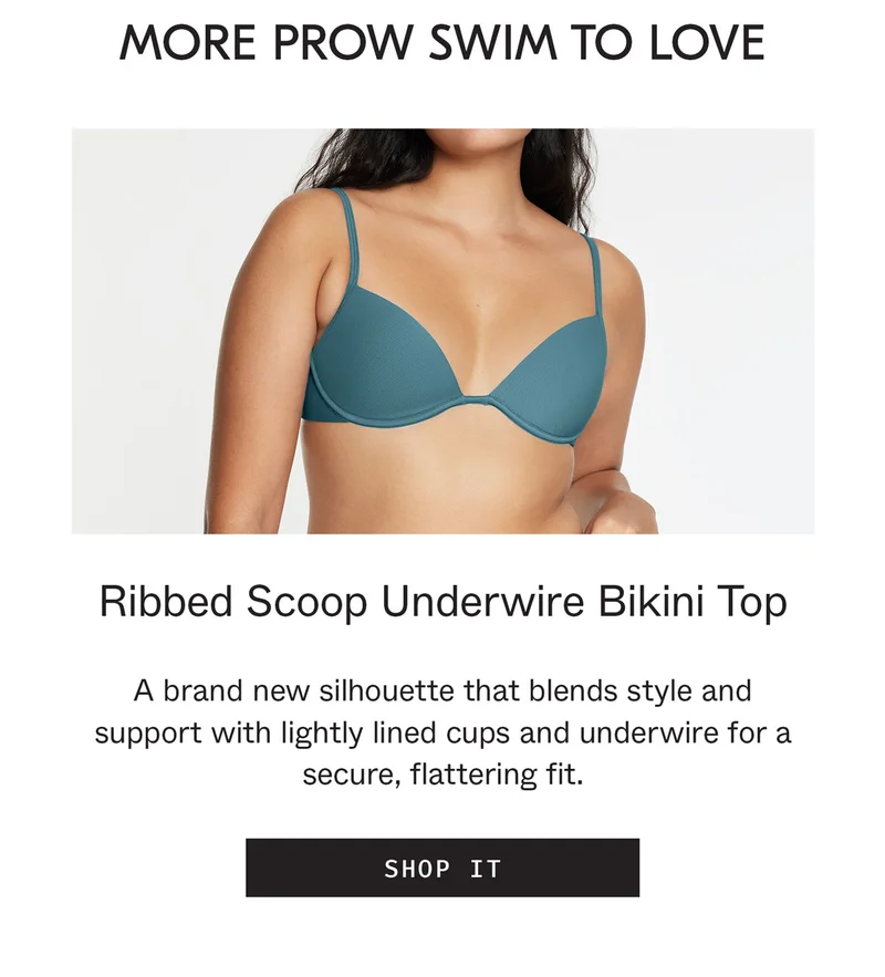 Ribbed Scoop Underwire Bikini Top
