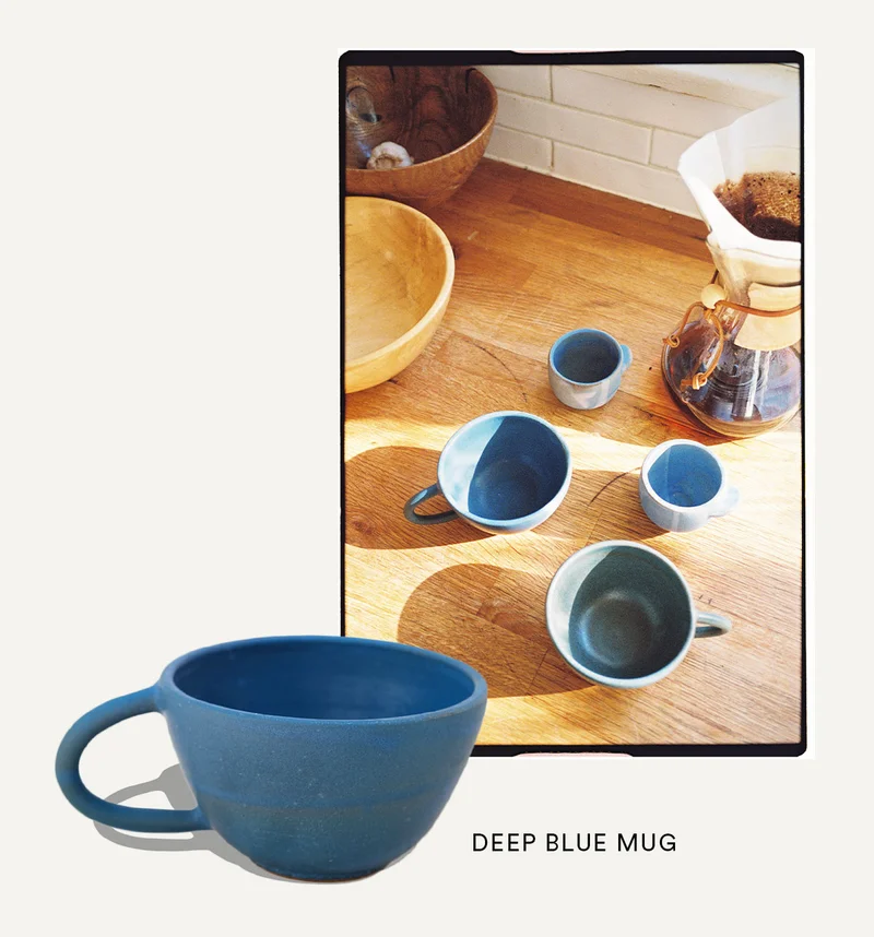 deep blue coffee mug