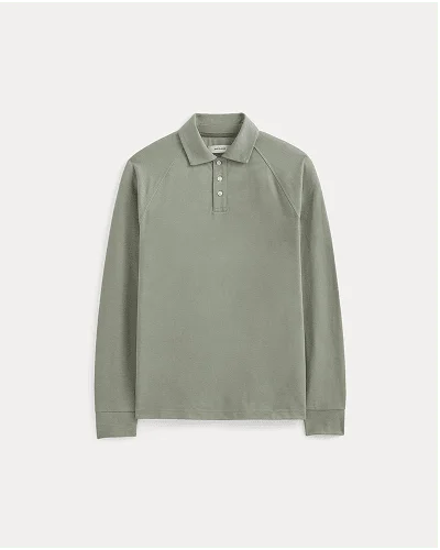 Image | Startup Raglan Polo | Chambray Deep Lichen Green