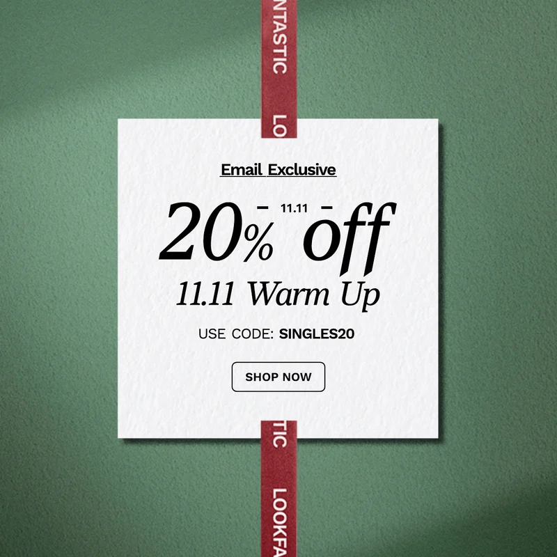 GET 20 PERCENT OFF THIS SINGLES DAY | USE CODE: SINGLES20
