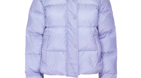 Big Cozy Hooded Puffer Jacket in Blue Frost