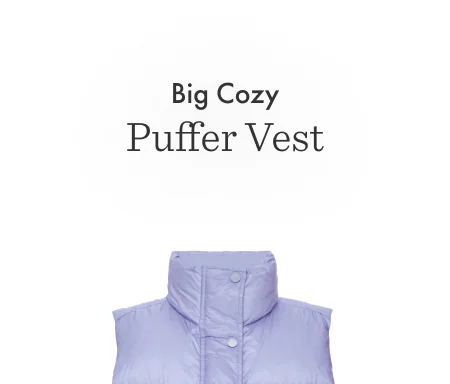 Big Cozy Puffer Vest in Blue Frost