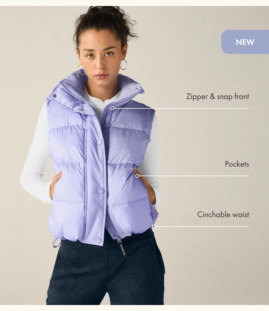 Big Cozy Puffer Vest in Blue Frost