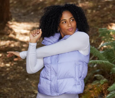 Big Cozy Puffer Vest in Blue Frost