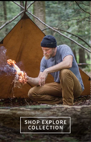 Gerber ambassador Dan Wowak lighting campfire Gerber ambassador Dan Wowak lighting campfire
