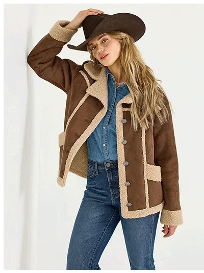 Women's Wrangler Faux Shearling Barn Coat