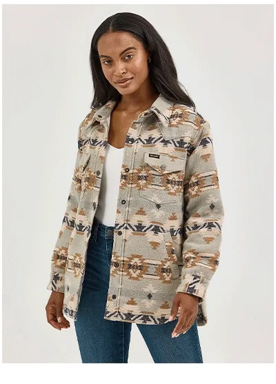 Women's Wrangler Quilt Lined Jacquard Shacket