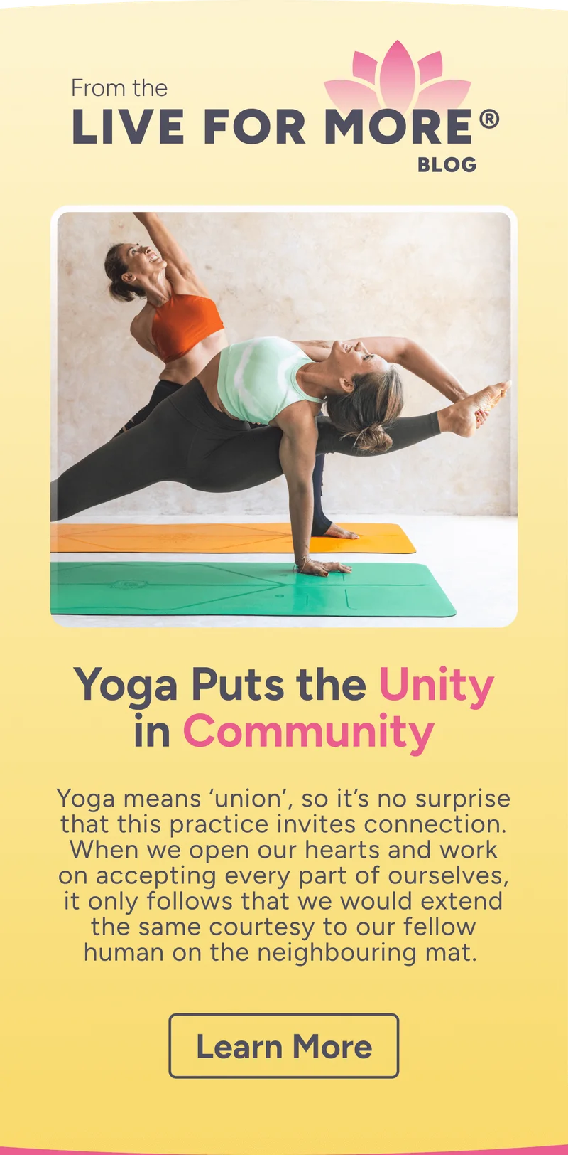 Yoga puts the unity in community