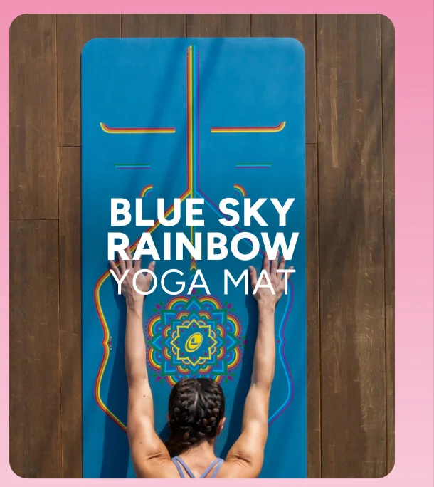 Blue Sky Rainbow Yoga Mat