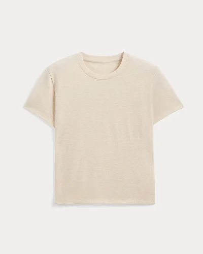Image | The Box-Cut Tee in Essential Cotton | Heathered Oat