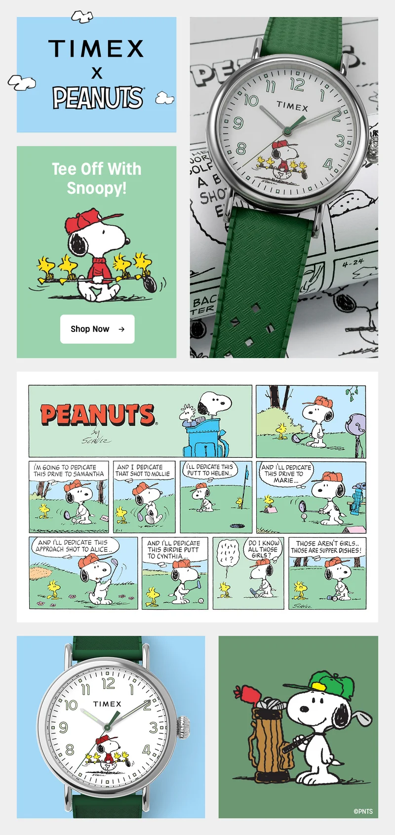 TIMEX x PEANUTS | Tee Off With Snoopy | Shop Now