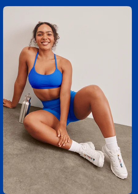 Spacedye Slim Racerback Bra in Court Blue Heather