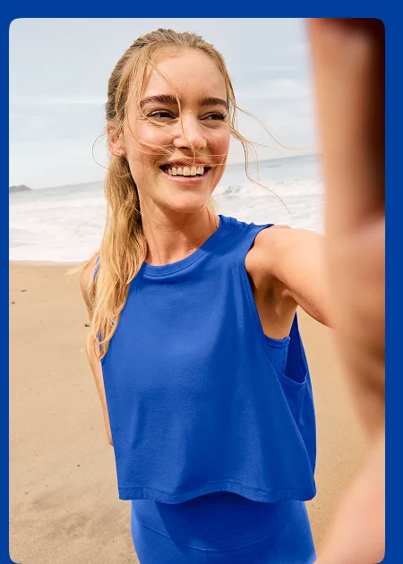 Featherweight Minimal Cropped Tank in Court Blue Heather