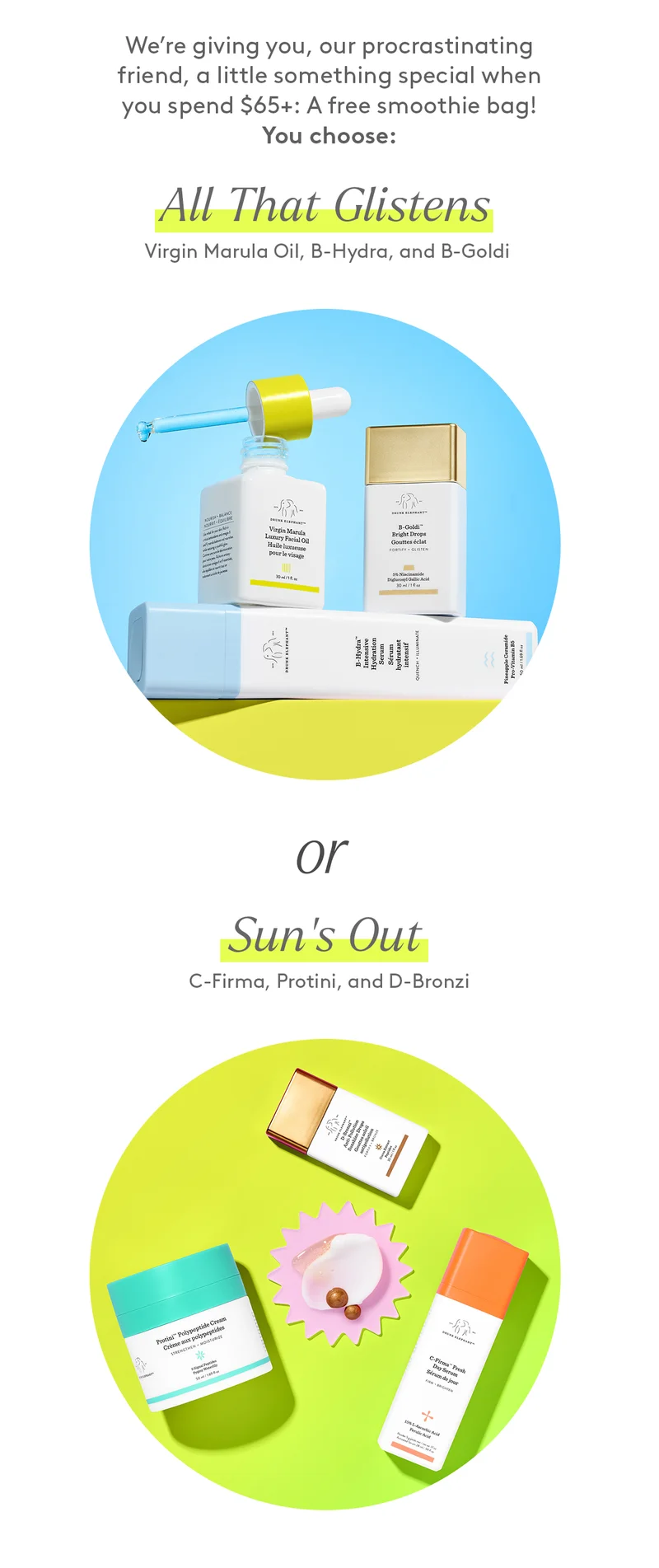Choose Your FREE Smoothie Bag With Orders $65+