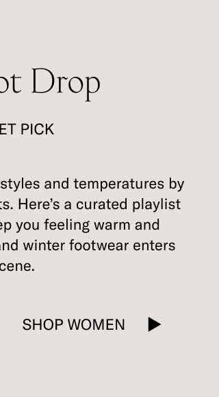 The Boot Drop. A Closet Pick. Stay in tune changing styles and temperatures by copping a pair of Koio boots. Here's a curated playlist of our bestsellers to keep you feeling warm and looking cool as more fall and winter footwear enters the scene. Shop Women