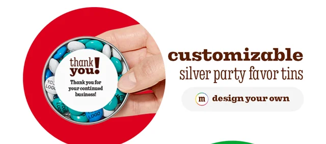 CUSTOMIZABLE SILVER PARTY FAVOR TINS