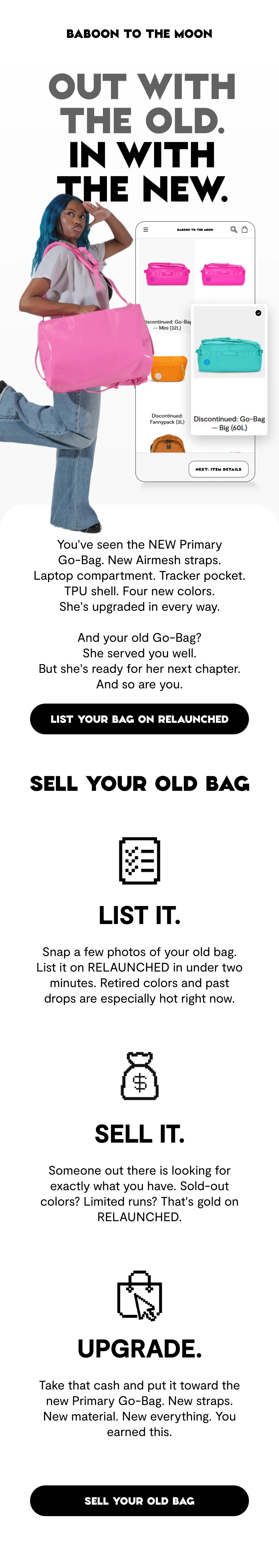 Relaunched - Sell Your Old Go-Bag