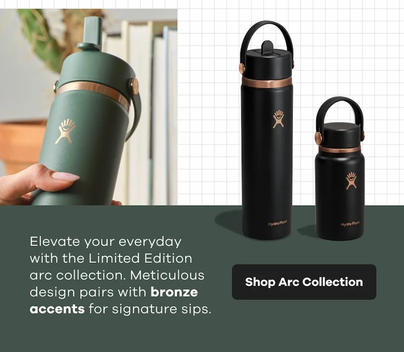 Elevate your everyday with the Limited Edition arc collection. Meticulous design pairs with bronze accents for signature sips. | Shop Arc Collection