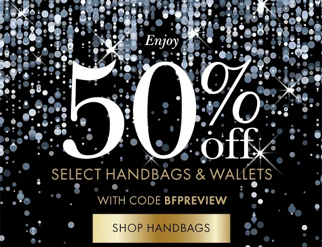 Enjoy 50% off select Handbags & Wallets with code discount code SHOP HANDBAGS
