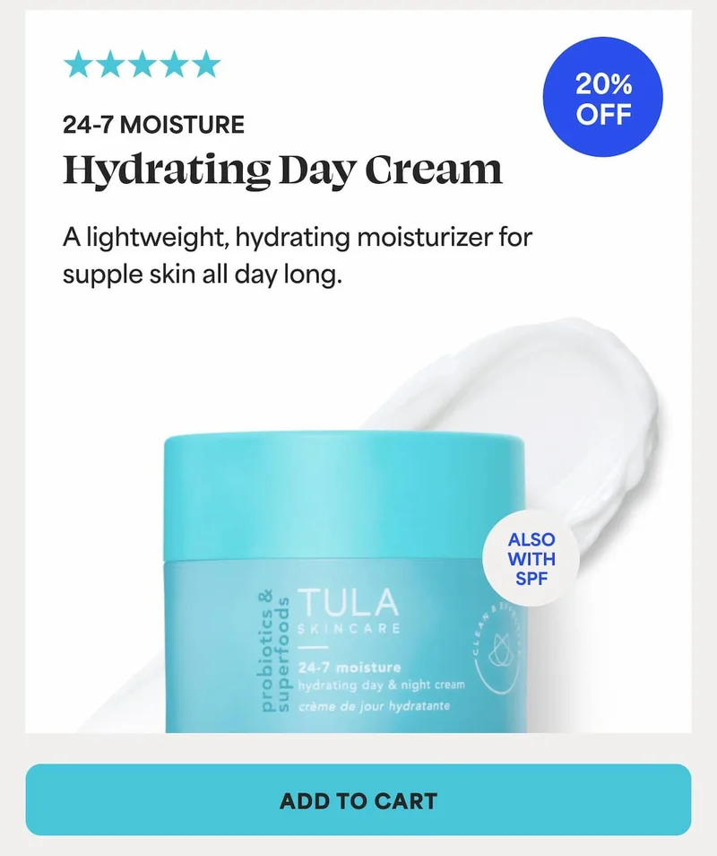 24-7 Moisture (ALSO WITH SPF) A lightweight, hydrating moisturizer for supple skin all day long. -- ADD TO CART