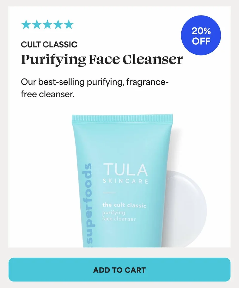 Cult Classic Purifying Face Cleanser. Our best-selling purifying, fragrance-free cleanser. -- ADD TO CART