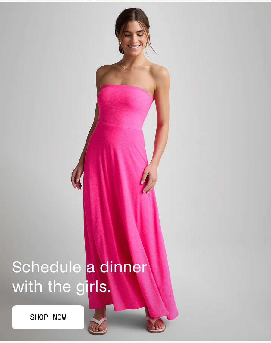 Featherweight Strapless Maxi Dress in Pink Glow Heather