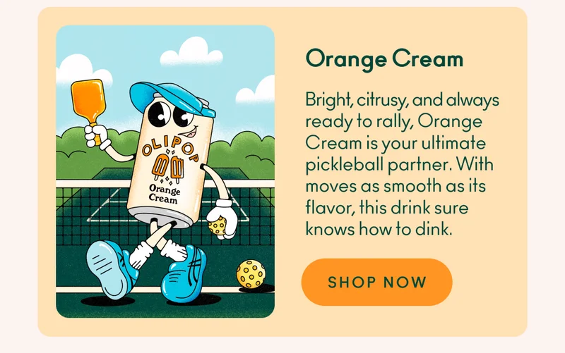 Bright, citrusy, and always ready to rally, Orange Cream is your ultimate pickleball partner. With moves as smooth as its flavor, this drink sure knows how to dink.