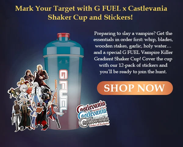 Mark Your Target with G FUEL x Castlevania Shaker Cup & Stickers