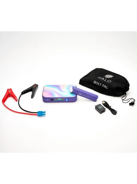 HALO Bolt Jump Starter with Detachable 2,600mAh Power Bank Flashlight